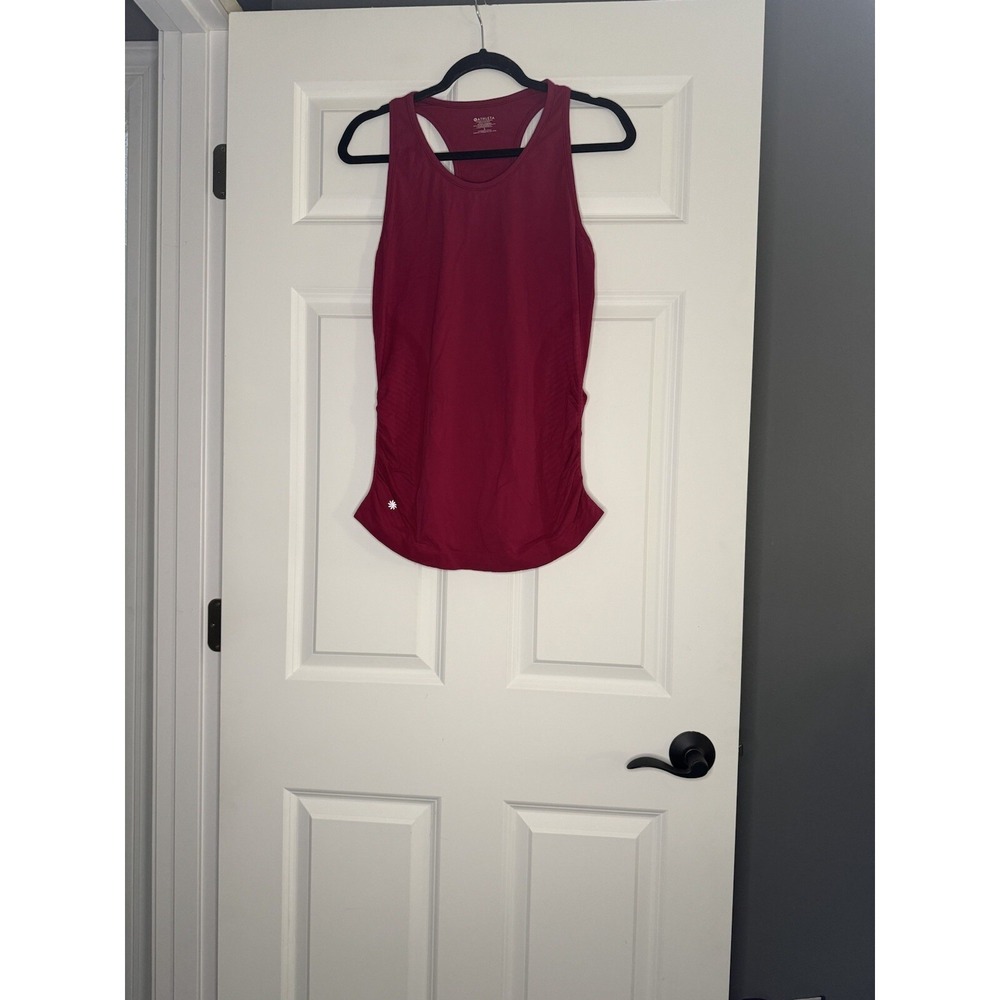 Athleta Ruched Side Racerback Athletic Tank Top Pink Large